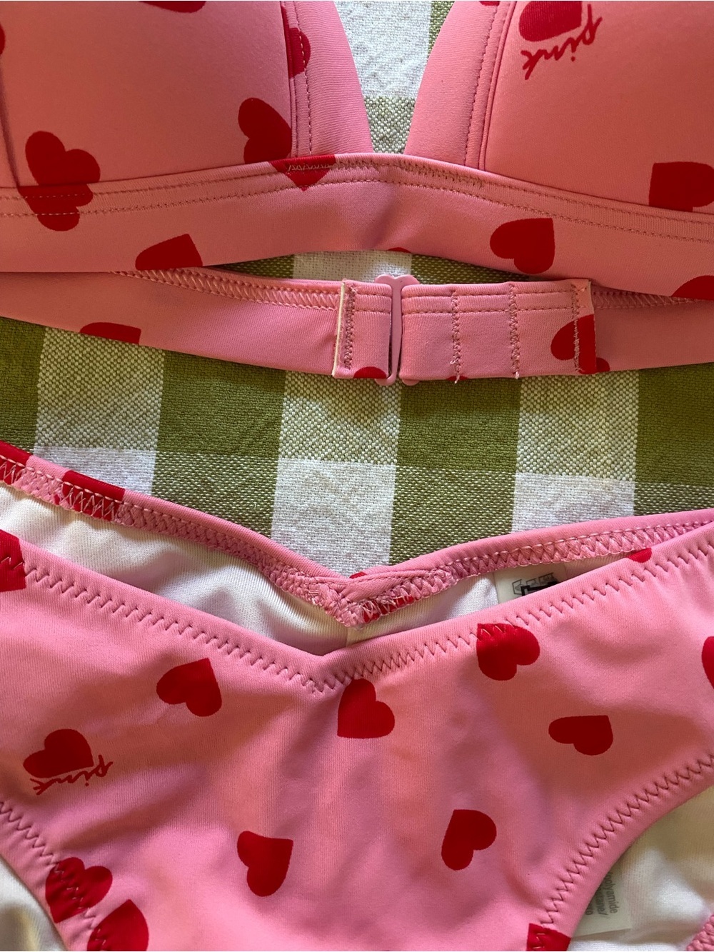 PINK Victoria’s Secret Dreamy Pink Heart Itsy Bikini Set Small Medium - Picture 6 of 15